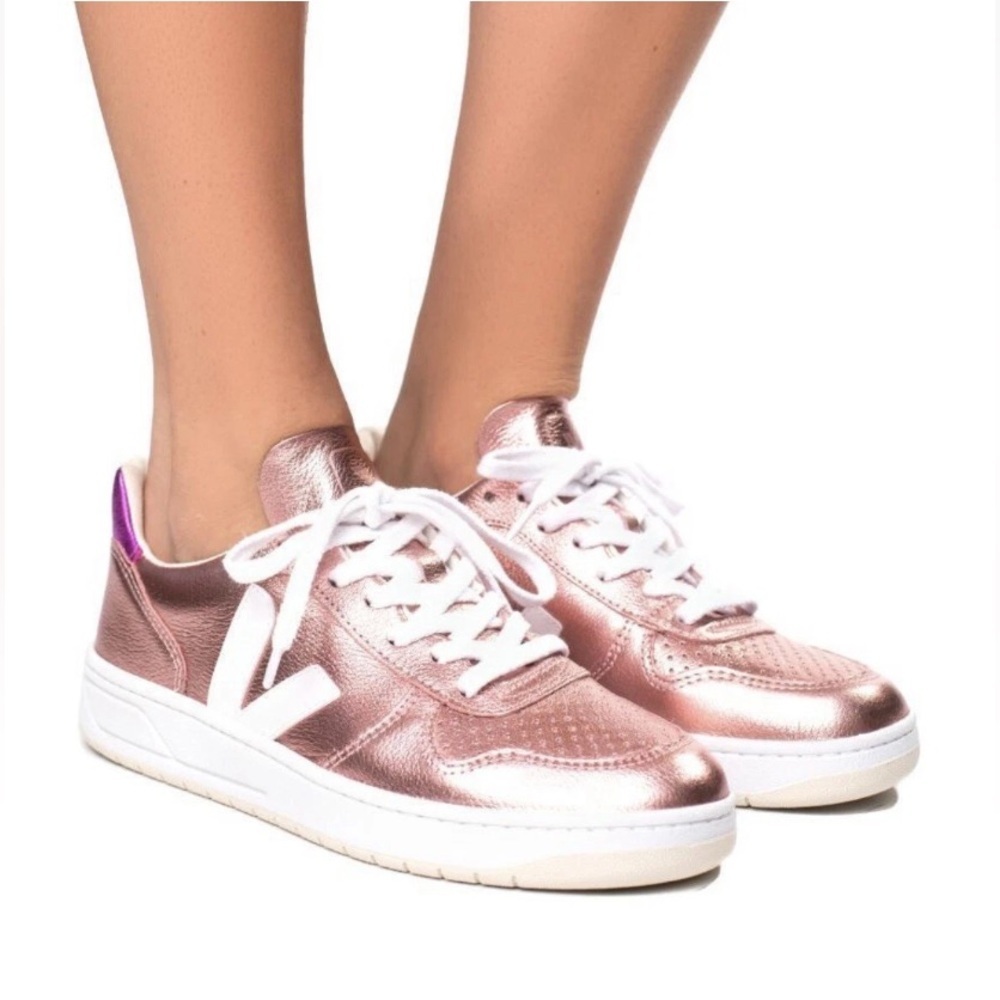 Veja V-10 Pink Matallic Sneakers 9 - Picture 4 of 16